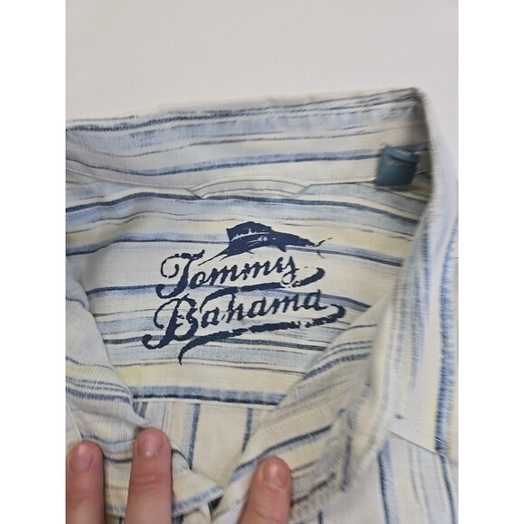 Tommy Bahama 100% Linen Shirt Mens XL Striped Long Sleeve Button Up‎ Casual Vaca - Picture 6 of 10